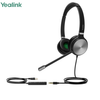 Yealink 亿联 UH36 话务耳机 双耳电话电脑USB线控耳机 客服办公呼叫中心 UH36 Dual UC（双耳）